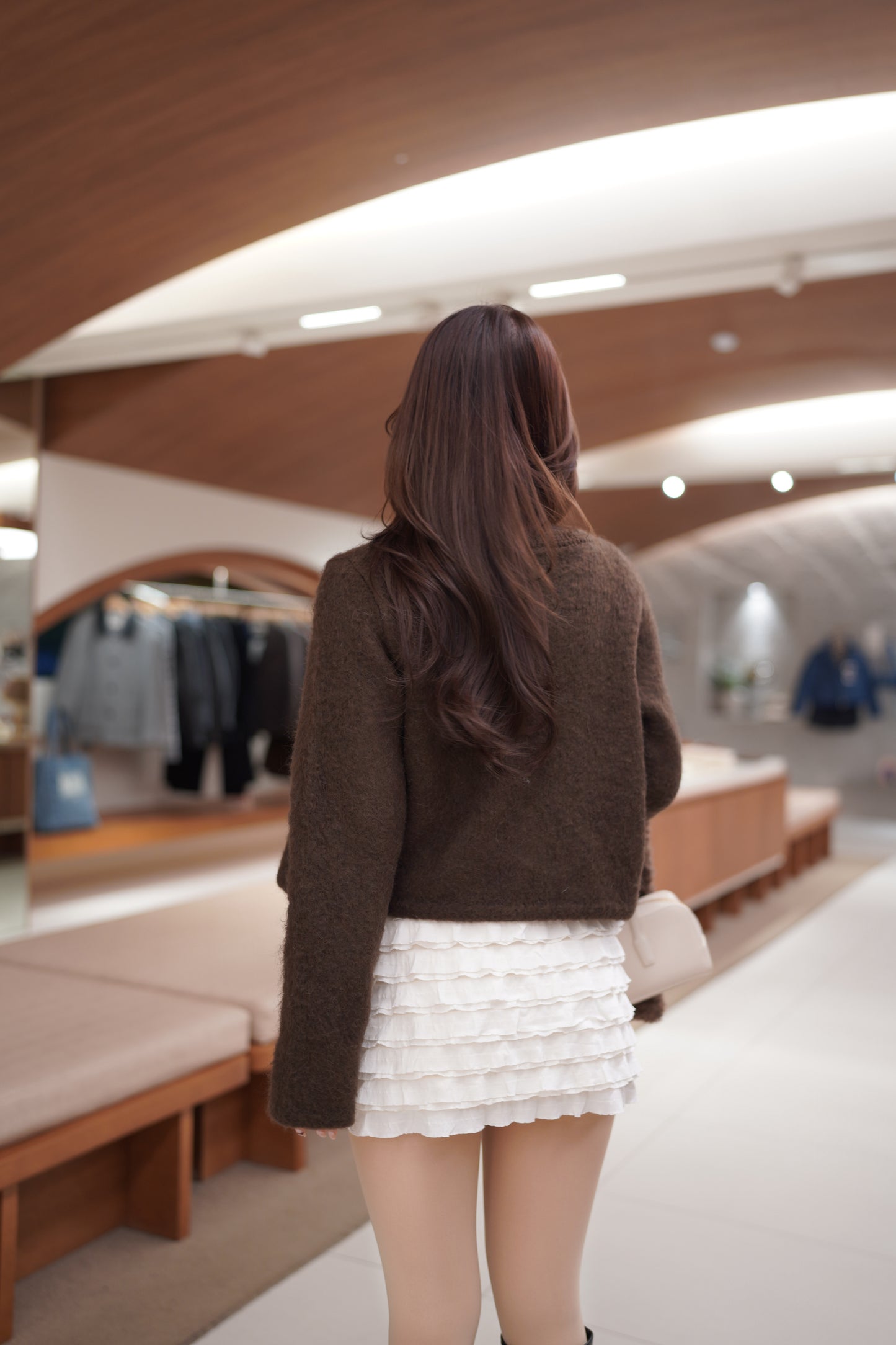 韓系優雅荷葉邊短裙 (內有褲)