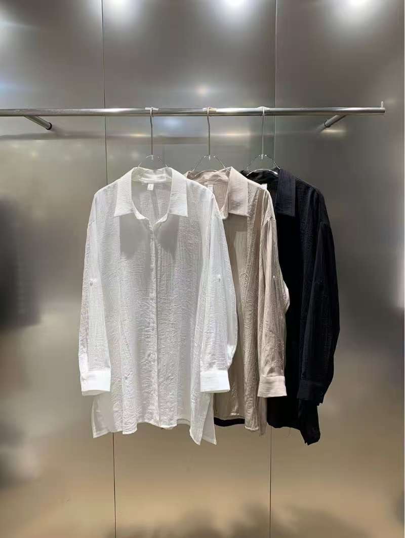 高質滑滑料oversize襯衫