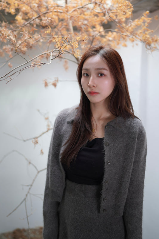 韓系針織毛毛套裝 “上衣”