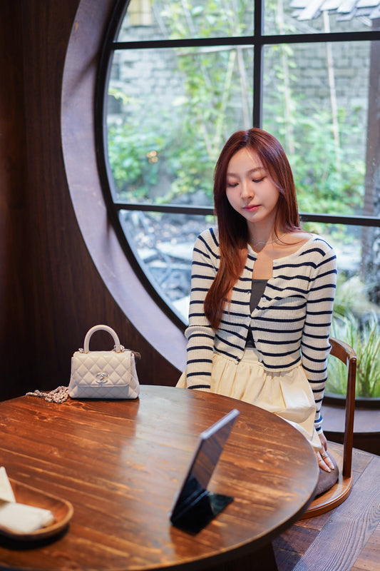 軟綿綿橫間短款Cardigan￼