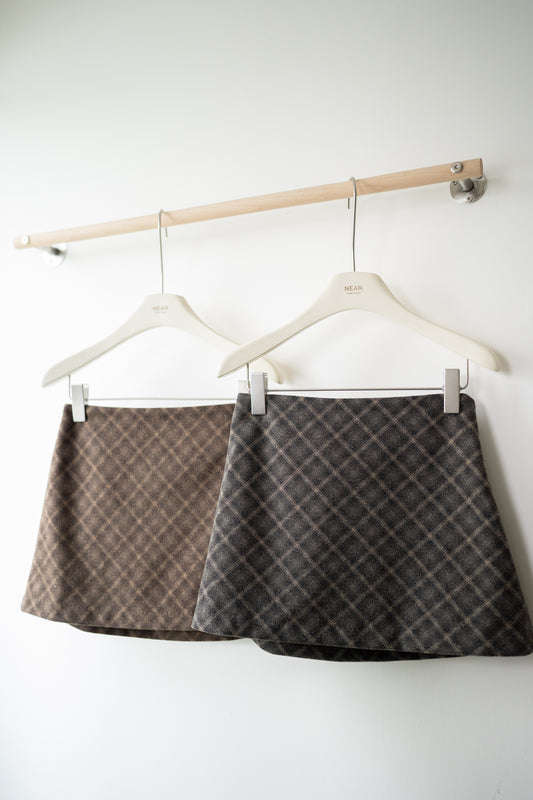 迷你格仔A字短裙