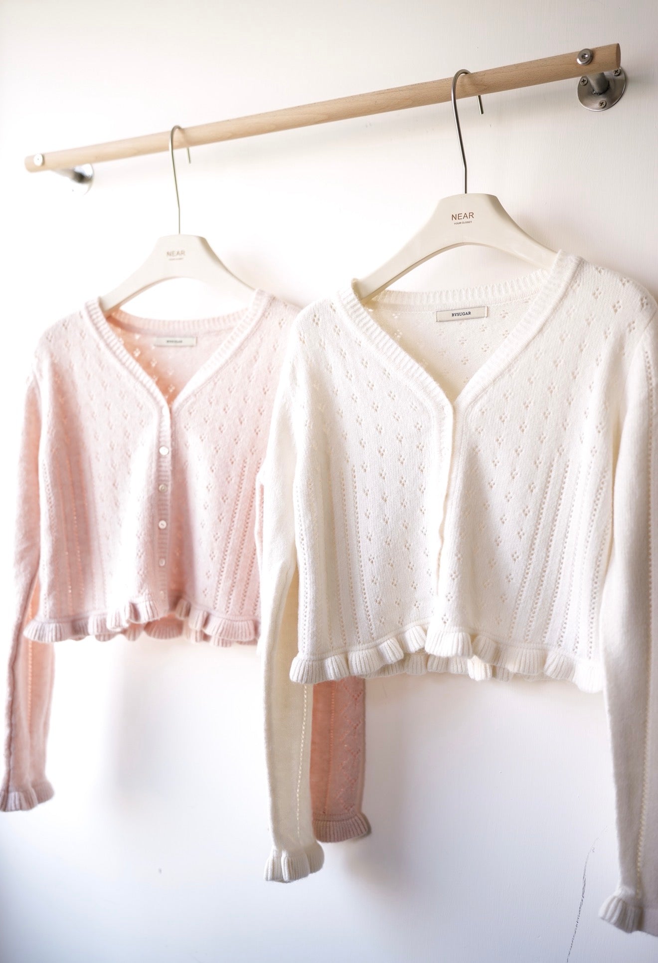 精緻感暗花花邊Cardigan￼