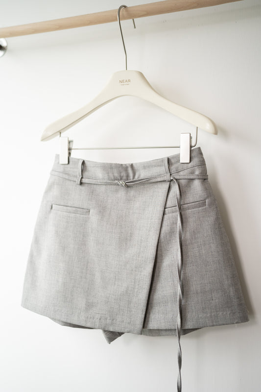 高腰混色顯瘦A字裙褲