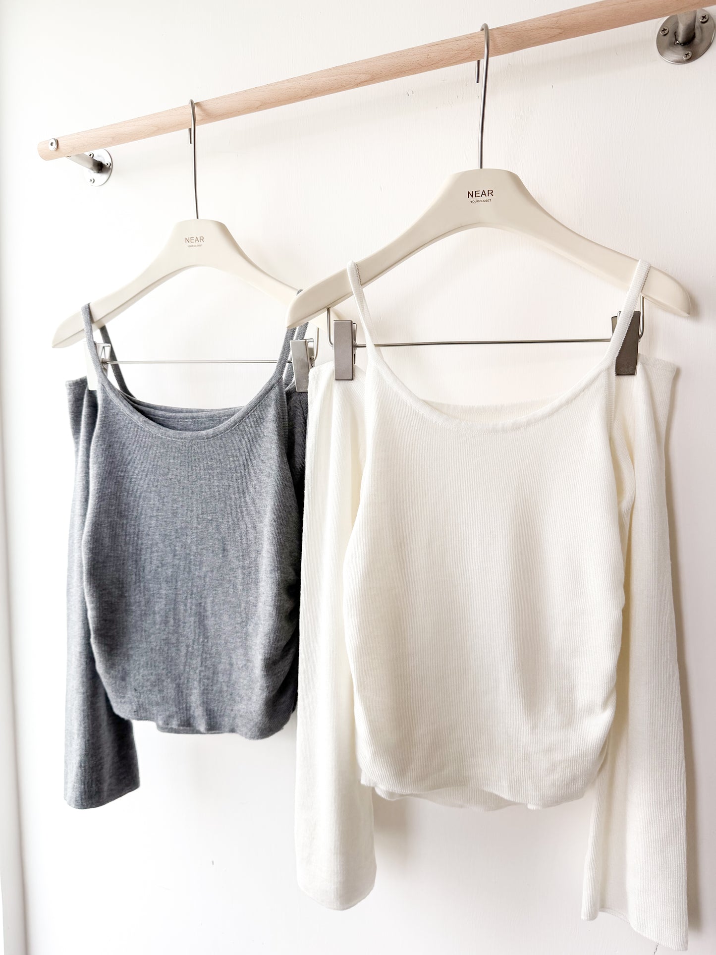 露肩兩着吊帶真兩件套裝