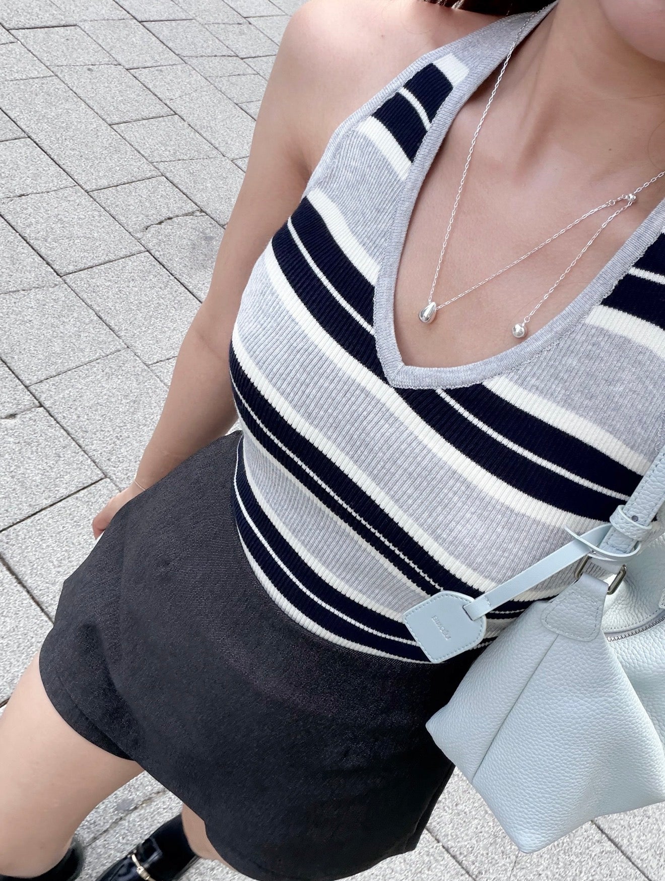 韓系假兩件仿牛仔布裙褲